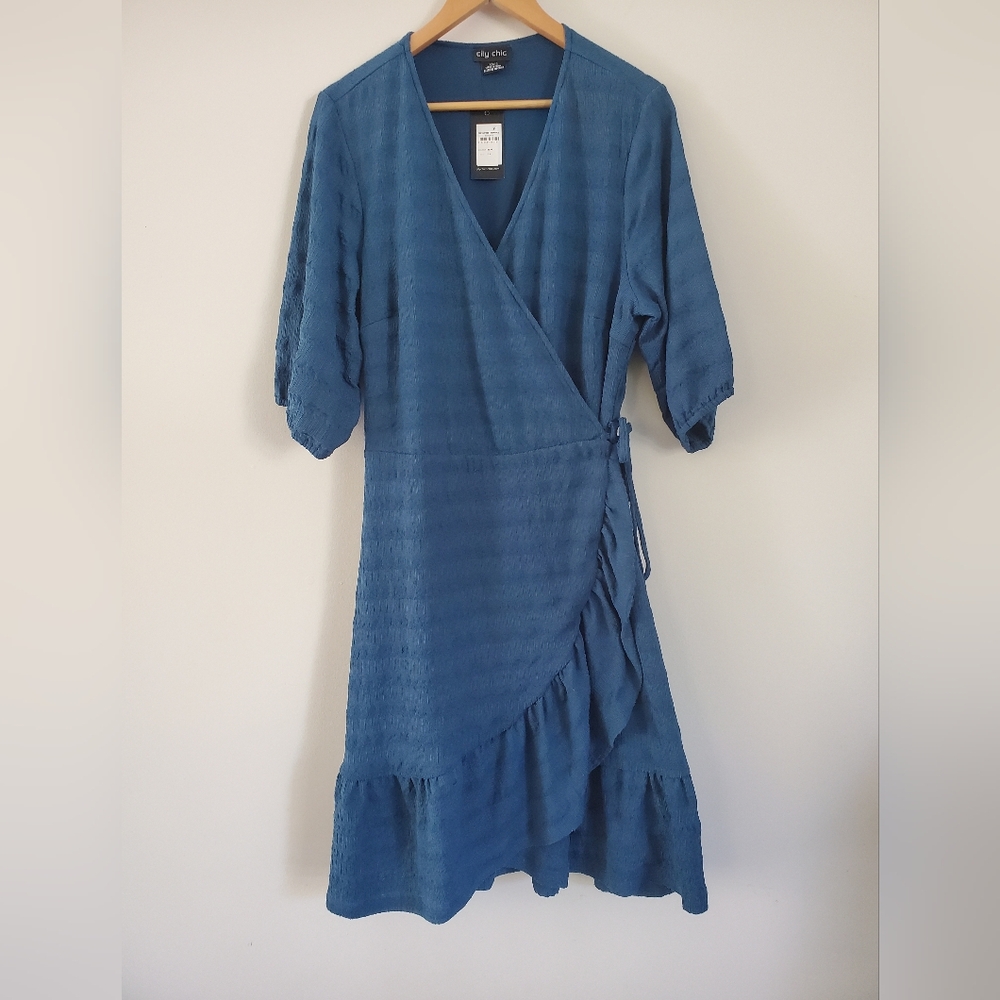 City Chic Teal Sweet Romance Dress